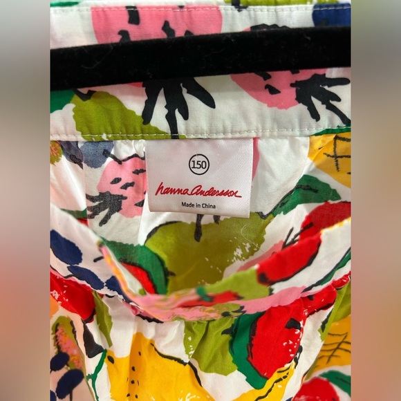 Hanna Andersson girls Sz 12 (150cm) Spaghetti Strap Fruit Sundress Casual - Picture 4 of 7